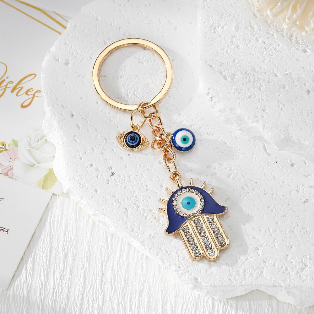 Evil Eye Keychain | Turkish Blue Charm | Drop Pendant