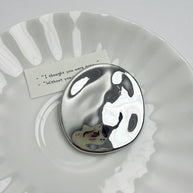 Asymmetric Oval Brooch | Geometric French Vintage Lapel Pin