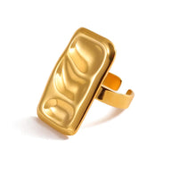 Textured Rectangle Open Ring JSR020016