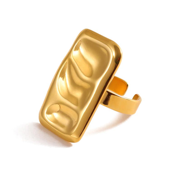 Textured Rectangle Open Ring JSR020016