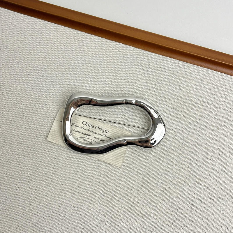 Asymmetric Ring Brooch | Geometric Cut-Out Statement Pin