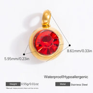 6mm Birthstone Single Pendant Steel Necklace Charm JXPJ91627A