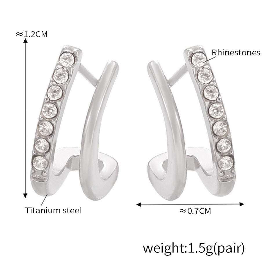 Two Row C Stud Earring JMF1620
