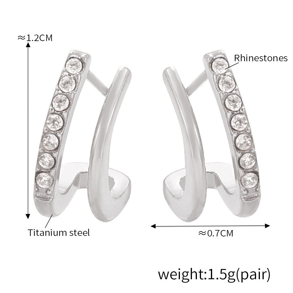 Two Row C Stud Earring JMF1620