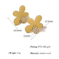 Stainless Steel Flower Stud Earring JSE010233