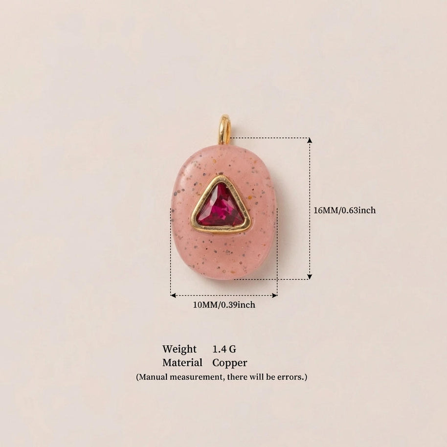 Glass Zircon DIY Pendants Dopamine Colorful Birthstone Charm