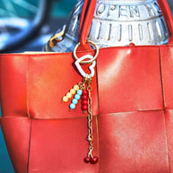 Copper DIY Simple Colored Beads Keychain Bag Charm JX26032011GK