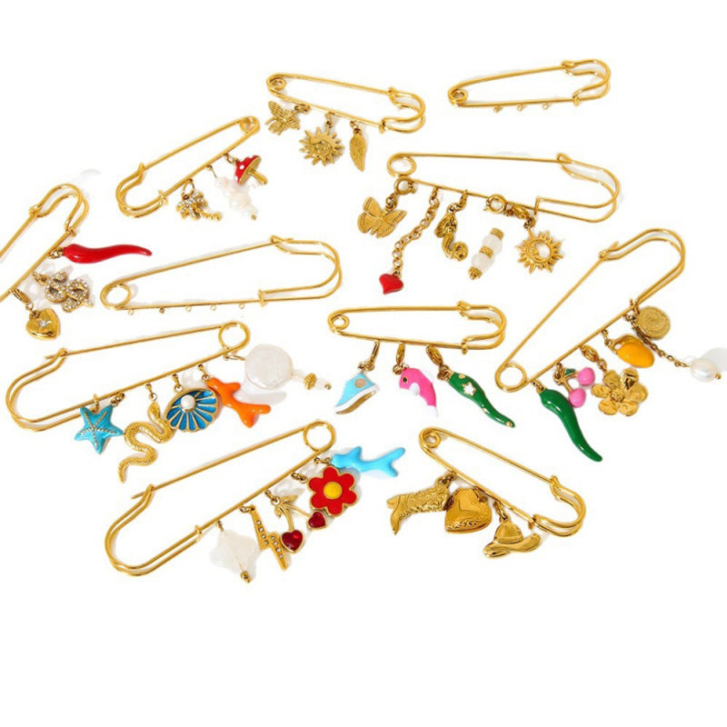 Versatile Fashion Brooch | 18K Gold Plated Pin for Clothing