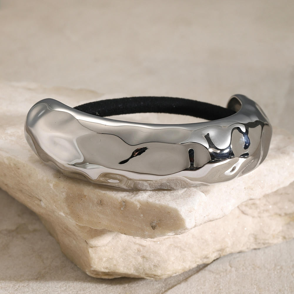 Luxury Hair Tie Stainless Steel Scrunchie JXH2403002