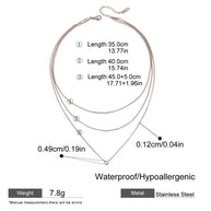 Stainless Steel Multi Strand Chain Necklace
