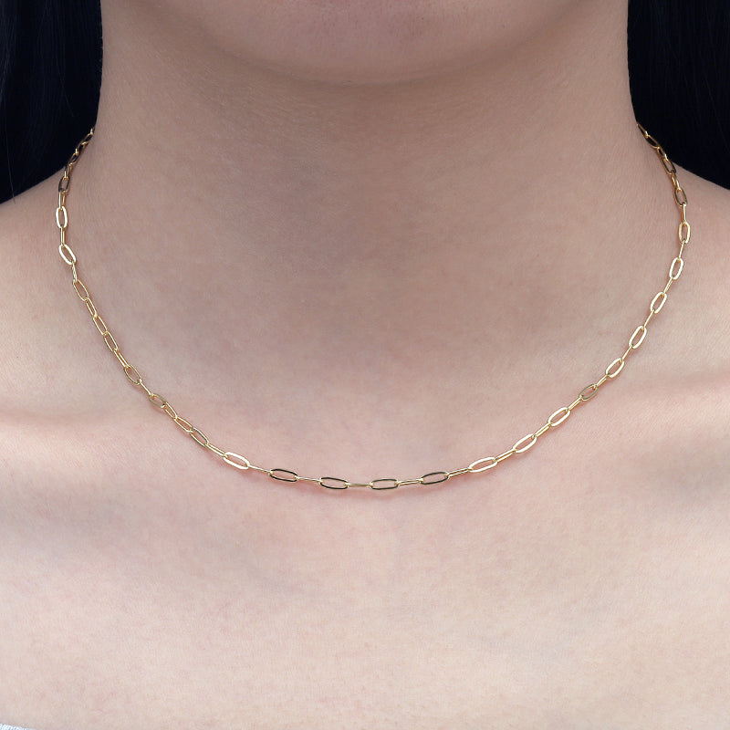 Silver Paperclip Chain Necklace