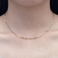 Silver Paperclip Chain Necklace