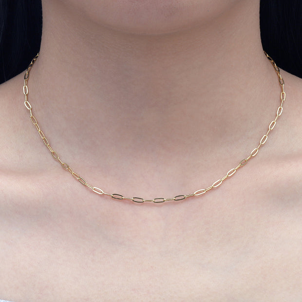 Silver Paperclip Chain Necklace