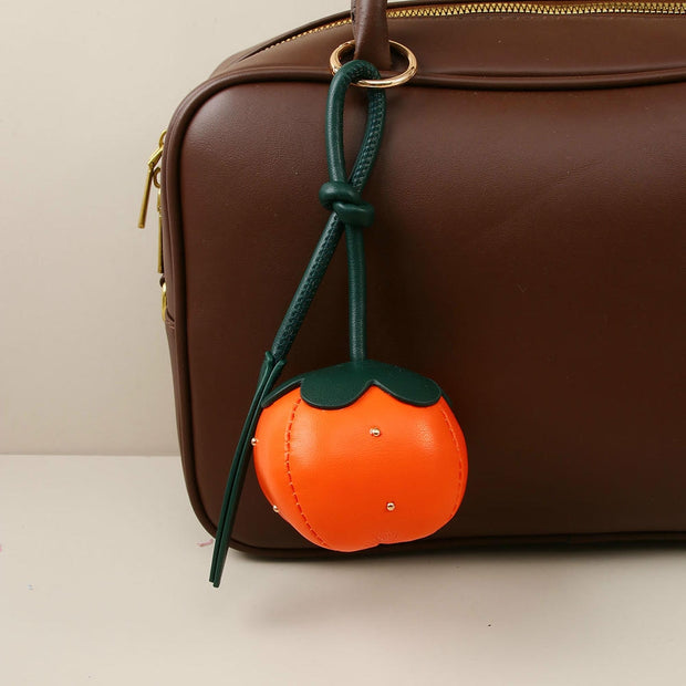 Persimmon Keychain | PU Cotton Charm | Lucky Gift