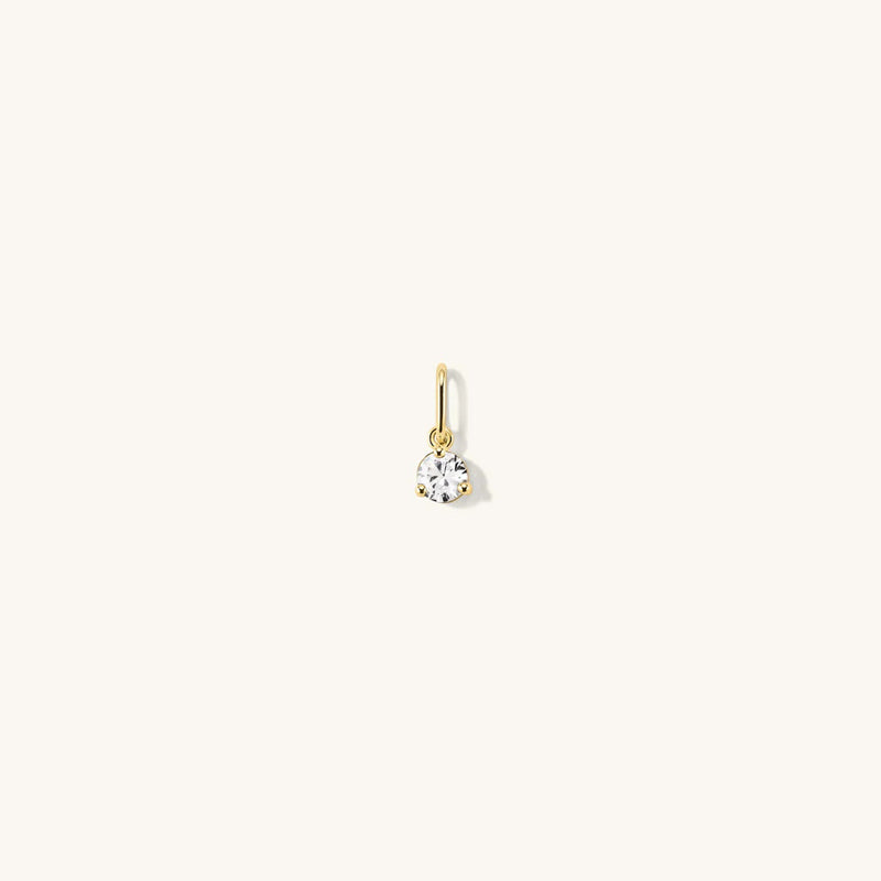 4mm White Crystal Birthstone Charm