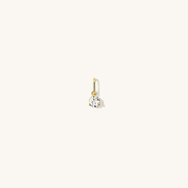4mm White Crystal Birthstone Charm