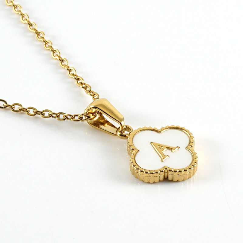Letter Four-clover Pendant Necklace JZ516
