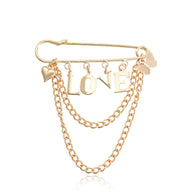 LOVE Tassel Brooch | Modern Geometric Heart Drop Lapel Pin