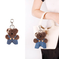 Squeaky Bear Keychain | Plush Backpack Charm & Purse Clip