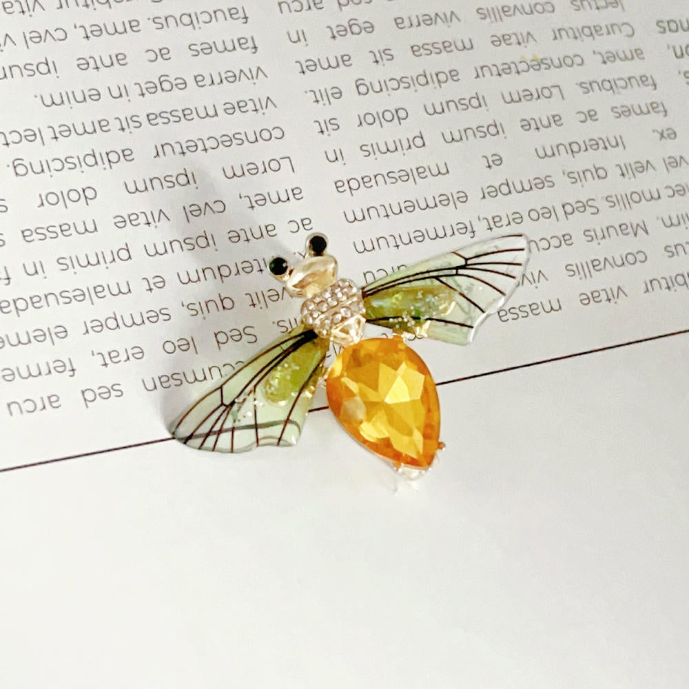 Crystal Bee Brooch | Vintage Insect Pin | Women's Jacket
