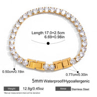 Tennis Bracelet | Zircon Luxury | Stainless Steel Women's