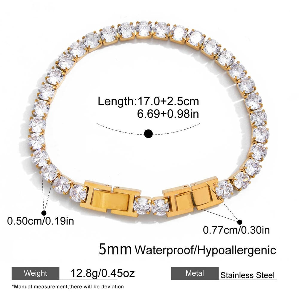 Tennis Bracelet | Zircon Luxury | Stainless Steel Women's