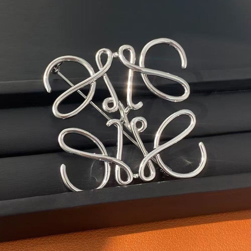 Geometric Square Brooch | Hollow-Out Pin for Coat & Blazer