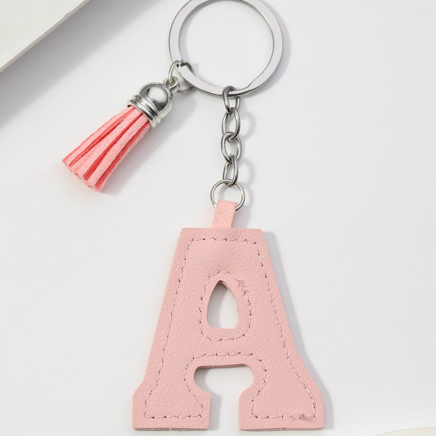 Letter Keychain | PU Leather Tael | Alphabet Charm