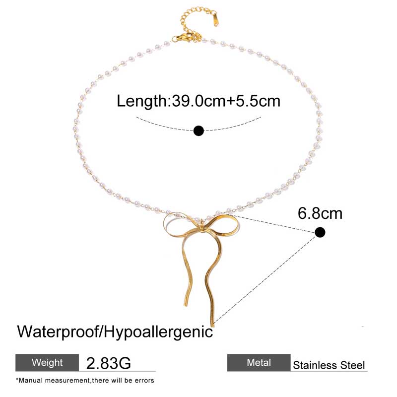 Bow Pearl Necklace