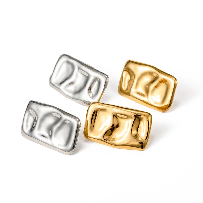 Textured Rectangle Stud Earring
