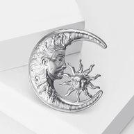 Moon and Star Brooch | Stainless Steel Relief Workmanship