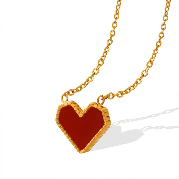 Red Heart Chain Necklace
