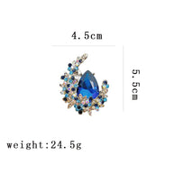 Moonstone Brooch | Crystal Gem Pin | Vintage Luxury JXBS424