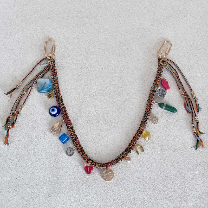 Trendy Evil Eye Braided Rope Bagpack Charm JJL3541