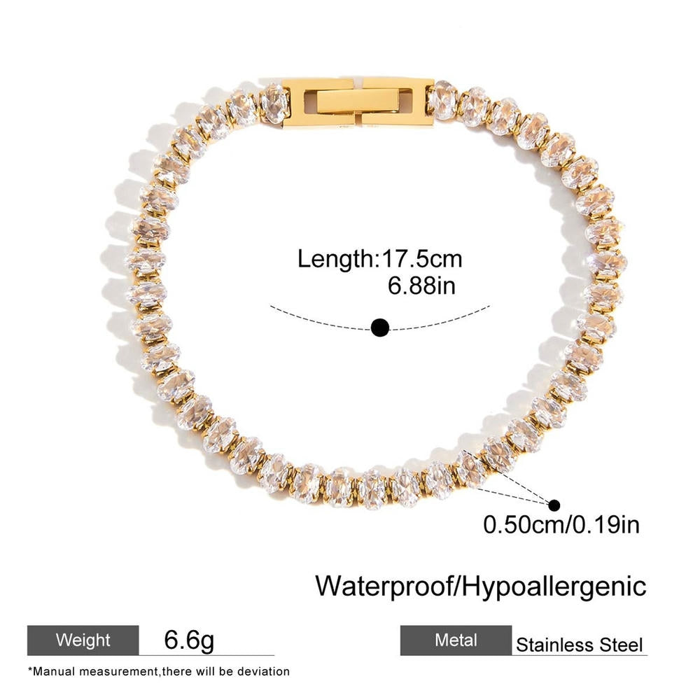 Tennis Bracelet | Zircon Stainless Steel | Korean Style