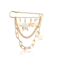 Punk Star Brooch | Festival Long Fringe Geometric Drop Pin