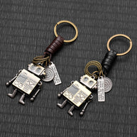 Robot Leather Keychain | Braid Bag Charm | Creative Gift