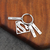 Our Dad Keychain | Titanium Steel Plate | DIY Engrave