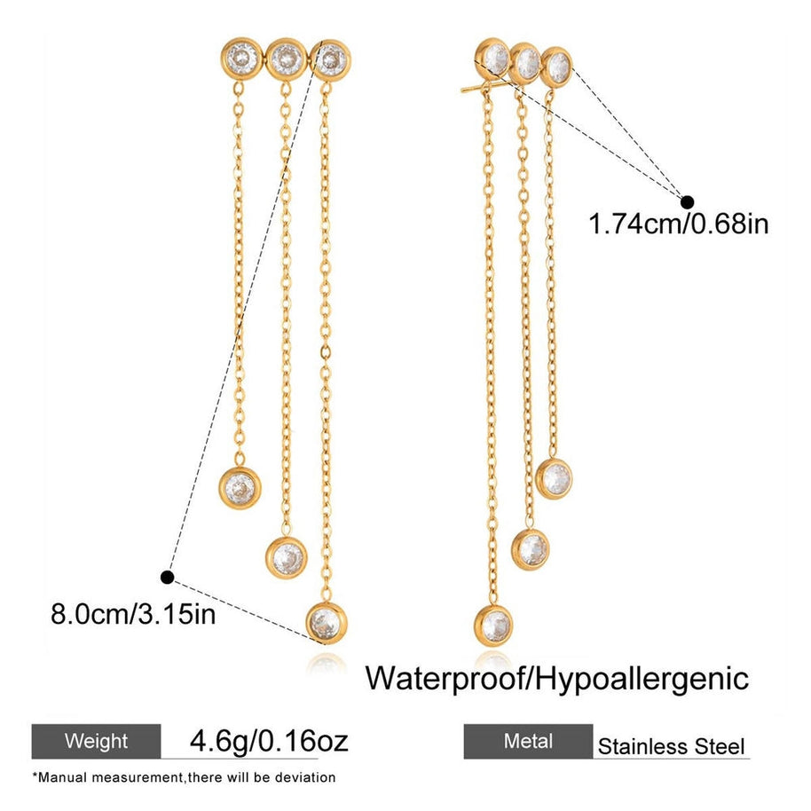 Luxury Zircon Earring | Fringe Drop | Stainless Steel Unique