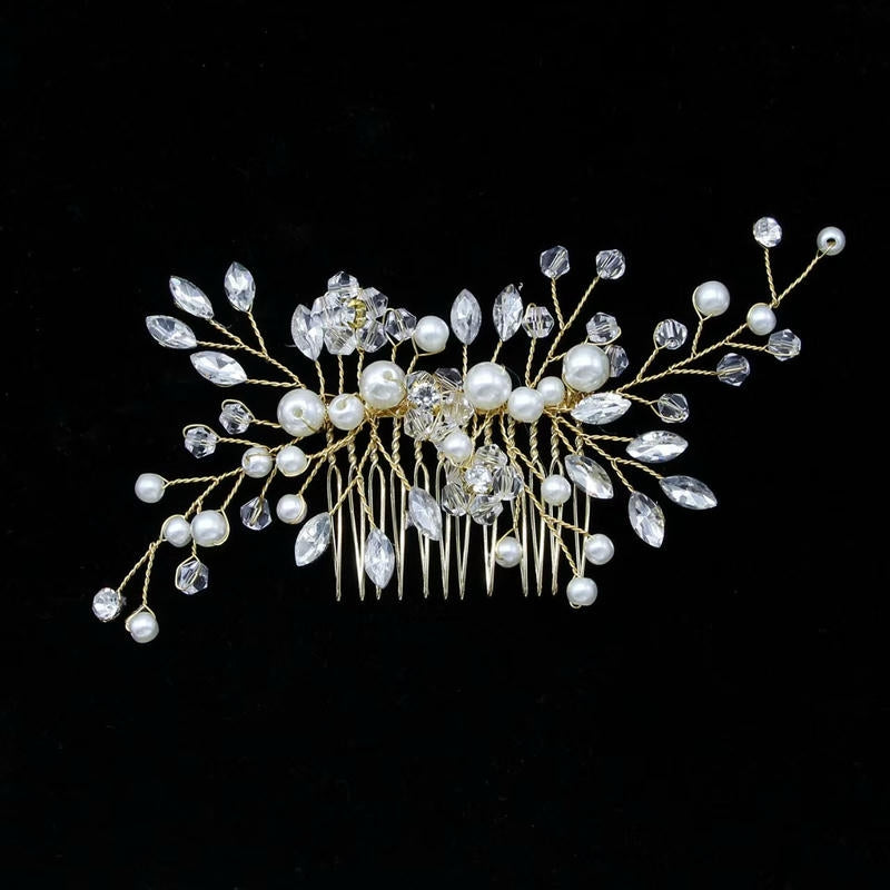 Pearl Rhinestone Bridal Hair Comb | Wedding Hair Accessory