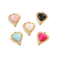 Luxury Style Heart Earrings Pendant Steel 18K Gold Plated