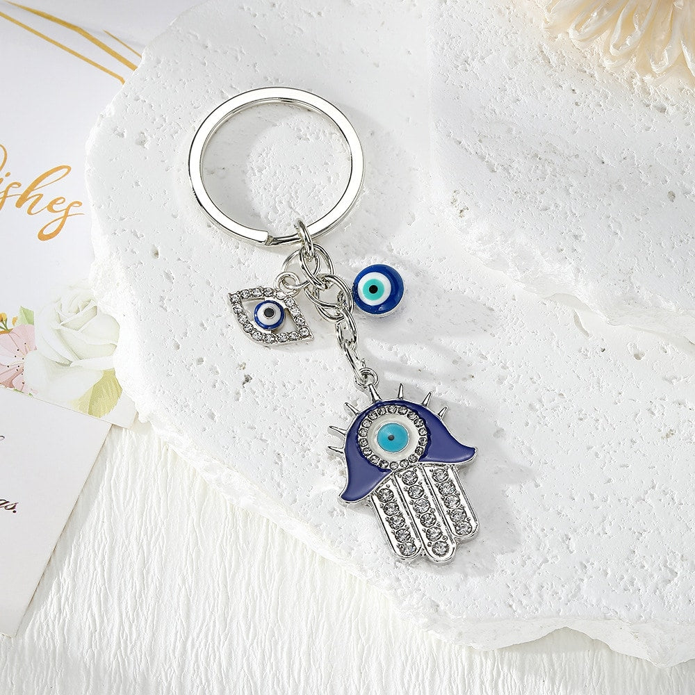 Evil Eye Keychain | Turkish Blue Charm | Drop Pendant