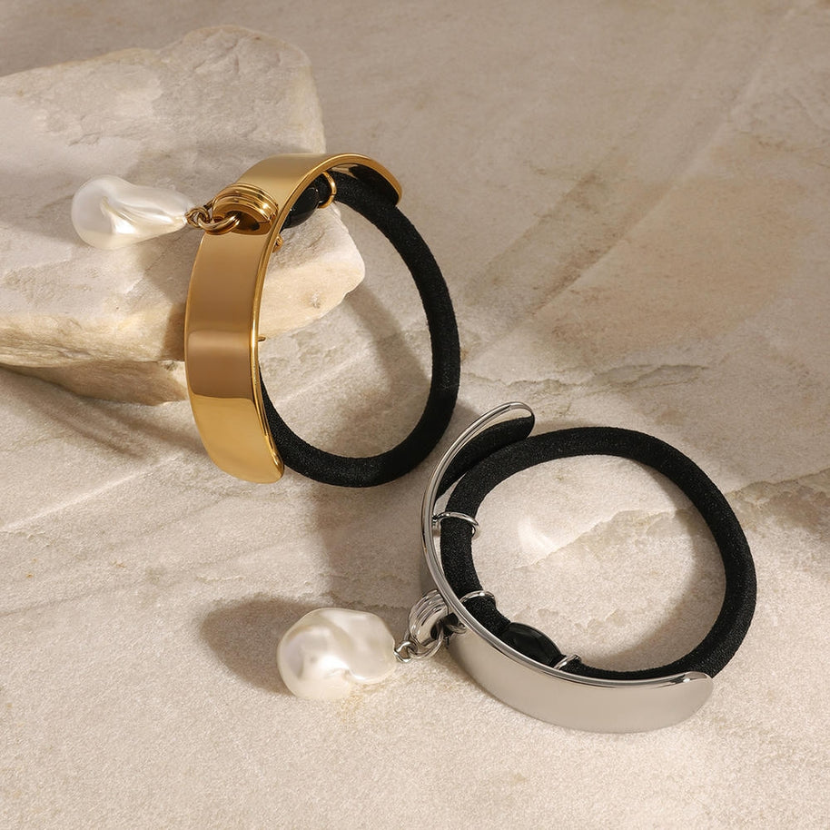 Pearl Hair Rope Metal Elastic Ins Style Tie JXH2408001