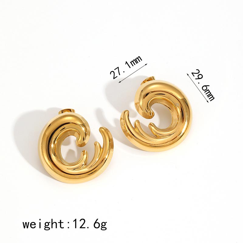 Ocean Wave Stud Earrings
