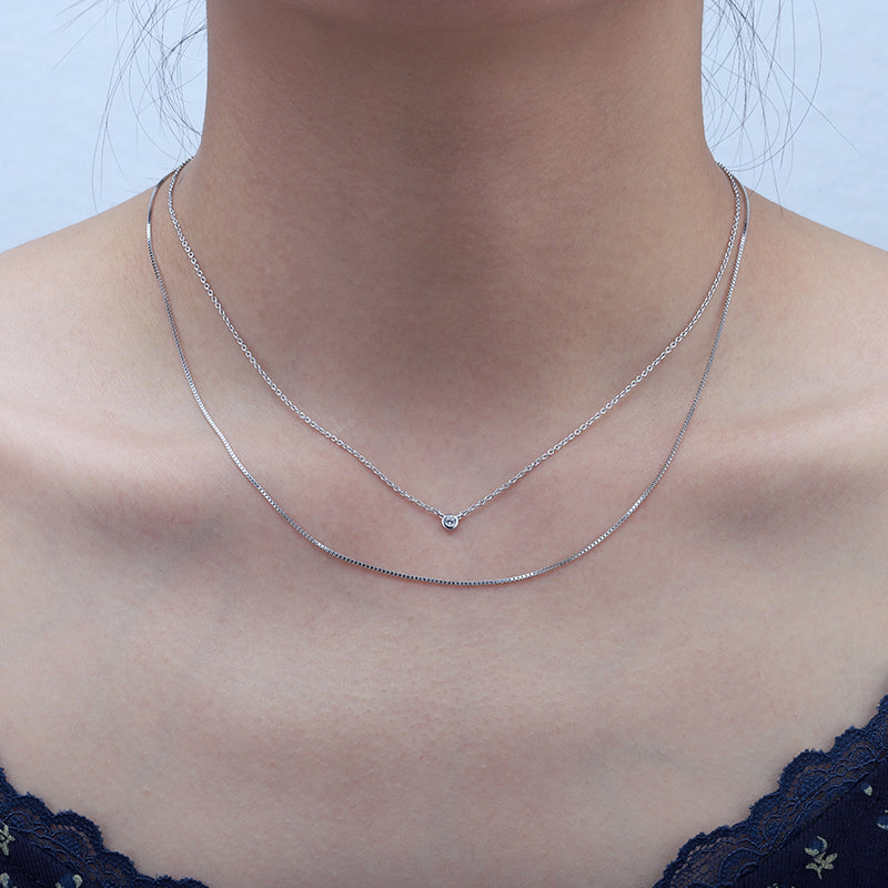 Sterling Silver Bezel Necklace