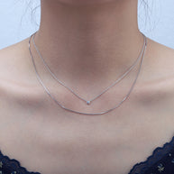 Sterling Silver Bezel Necklace