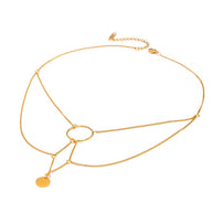 Two Layer Disc Pendant Necklace