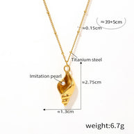 Gold Plated Conch Chain Necklace