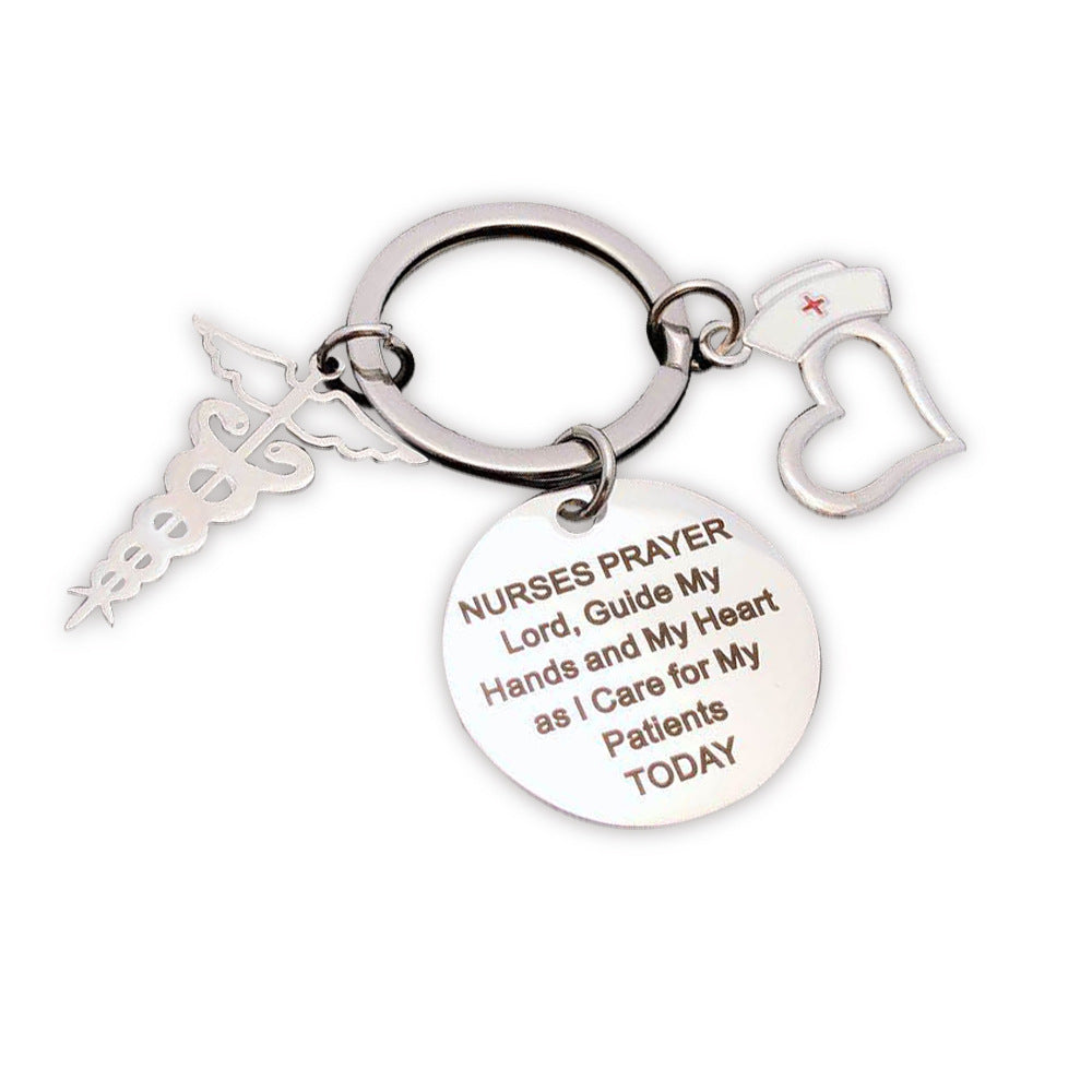 Nurse Keychain | Stainle Steel Round | Doctor Gift