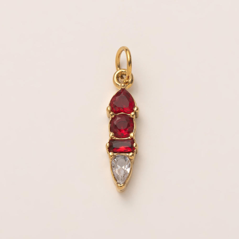 DIY 12 Months Birthstone Zircon Pendant 18K Gold JX24111602M